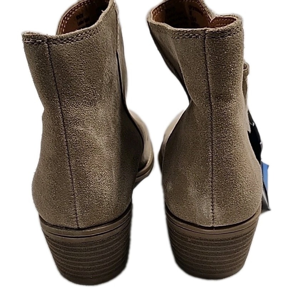 White Mountain Taupe Ankle Boots Suede Leather Upper Side Zipper  Women's 9M - Picture 5 of 6